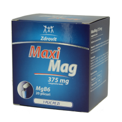 MaxiMag 375mg magneziu ionic, 20pliuri, Zdrovit